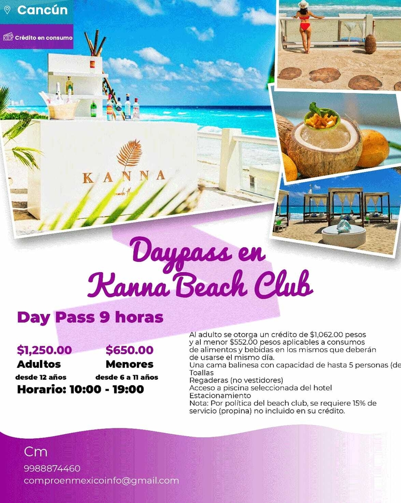 Kanna Beach Club (7 Horas 10:00Hrs - 17:00Hrs)