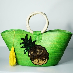 Bolsa de Palma Verde con Agarradera Piña Pompon Am