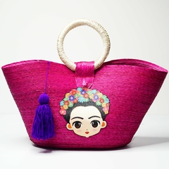 Bolsa de Palma Rosa con Agarradera Frida Flores Po