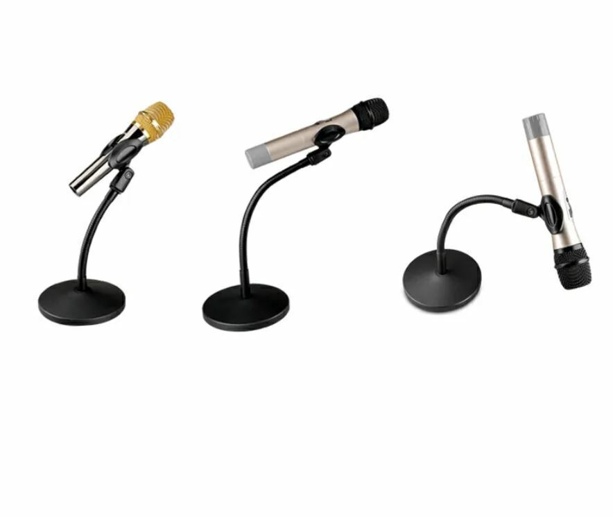 Suporte Pedestal Mesa P/ Microfone Base Redonda Flexível Gooseneck