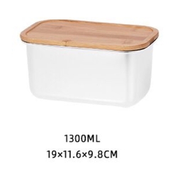 Tupper Metálico Negro Con Tapa De Madera - 1,3 L en internet