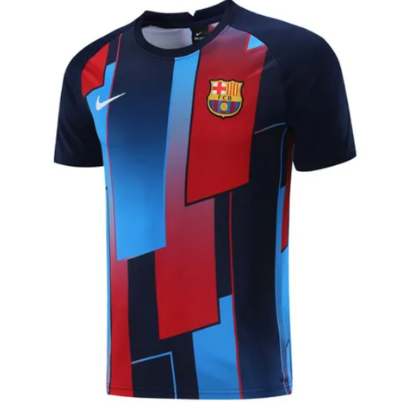 Camisa Barcelona Pré-Jogo 21/22 Nike Masculina - Vinho+Azul