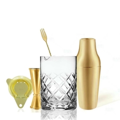 SET COCTELERÍA COMPLETO DORADO