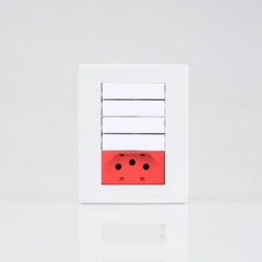 Caixa de Sobrepor Sistema X 2 Interruptor Simples Duplo + Tomada 20A Vermelho Sleek - comprar online
