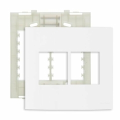 Conjunto Placa 4x4 6 interruptor Branco Paralelo Linha Clean - comprar online