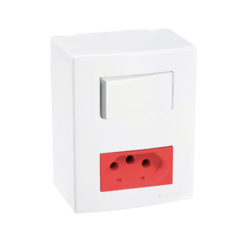 Caixa de Sobrepor Interruptor Simples 20a vermelho Sleek