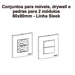 Conjunto 2 Interruptores Simples 10A P/ Móvel 80x80 Sleek - comprar online