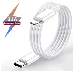 Cabo USB-C para Lightning Para Iphone 3.1a 1m Cor:Branco - comprar online