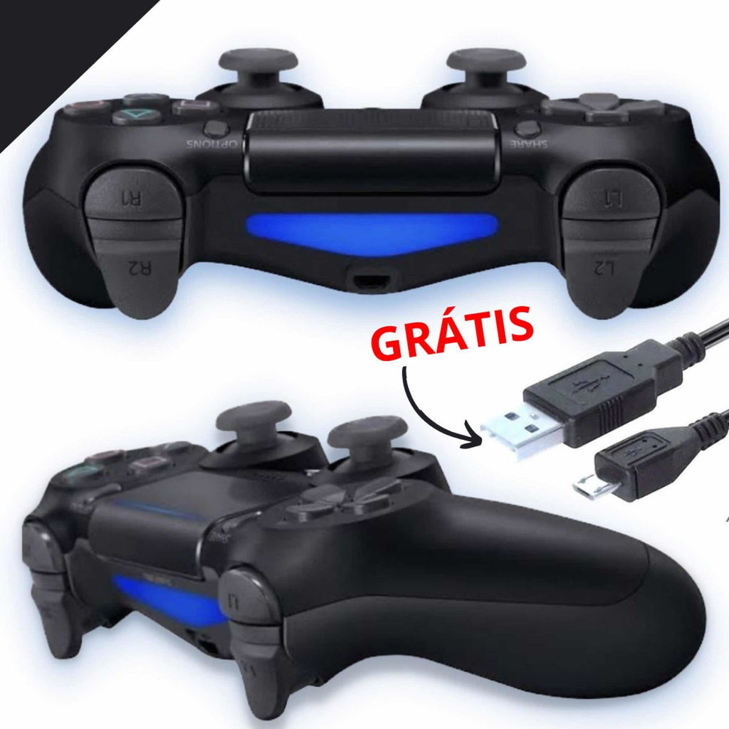 Controle Compatível Com Ps4 Com Logo Mario Bros sem Fio em