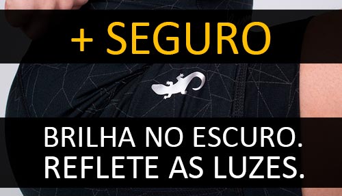 tecido refletivo. Bermuda de corrida para usar a noite pois reflete a luz como se a peça estivesse acesa.