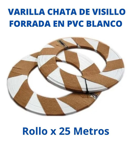 Visillo De Rollo Varilla Chata Visillo Forrada Pvc Rollo Blanca Cortina X 25 Metros