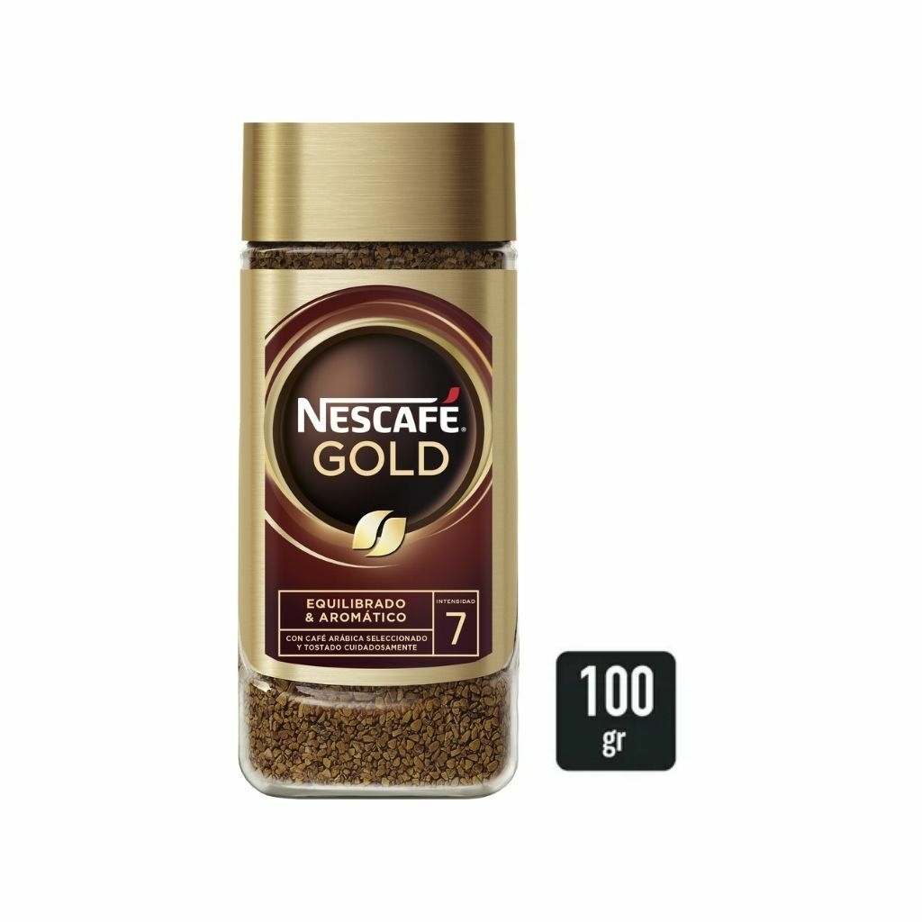 Café instantáneo Nescafé Gold Nuevo frasco x 100gr.