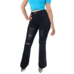 Jeans Acampanados Negros Rasgados Michaelo Jeans Ref006-08 - Michaelo Jeans
