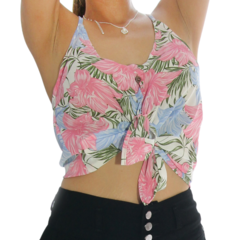 Blusa De Poliseda Estampada Rosa Tirante By Zoly Modelo: Zl-08-A on internet