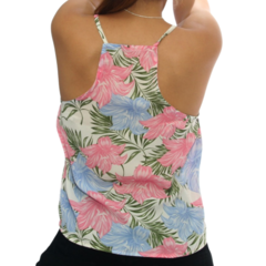 Blusa De Poliseda Estampada Rosa Tirante By Zoly Modelo: Zl-08-A - buy online
