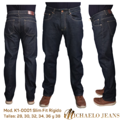 Jeans Caballero Slim Fit Premium Mezclilla Rígida Michaelo Jeans Mod. K1-001 - Michaelo Jeans