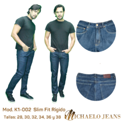 Jeans Slim Fit Mezclilla Rígida Michaelo Jeans Mod. K1-002 - Michaelo Jeans
