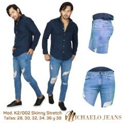 Jeans Skinny Stretch Rasgados Michaelo Jeans Mod. K2-002 - tienda en línea