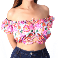 Blusa Crop Top Popelina Sublimada By Zoly Mod:07-crop-top-02