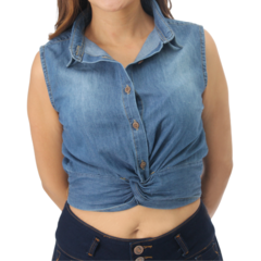 Blusa Camisera Nudo Algodón By Zoly Mod:04bl-nudo