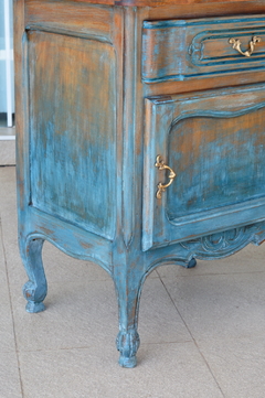 Mesita de luz Provenzal patinada con milkpaint - Estilos Muebles