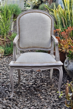 Sillón cabecera Regencia, patinado en gris. Cód. 12012 - comprar online