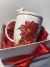 Caneca de chá com infusor - Flor vermelha