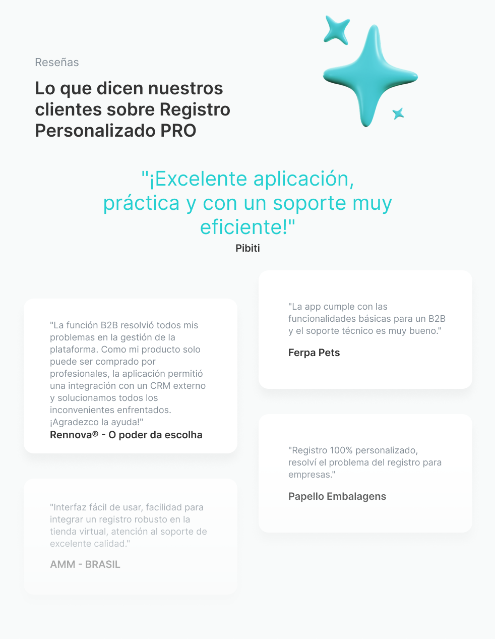 Lo que dicen nuestros clientes sobre Registro Personalizado PRO