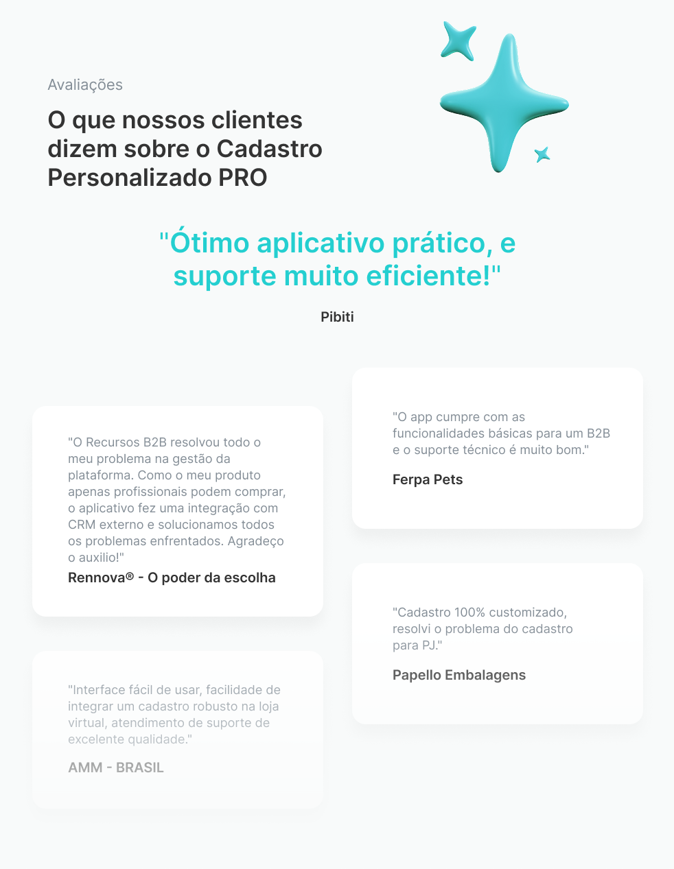 O que nossos clientes
            dizem sobre o Cadastro Personalizado PRO