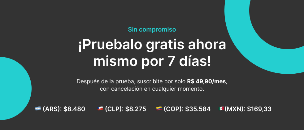 ¡Pruebalo gratis ahora mismo por 7 días!