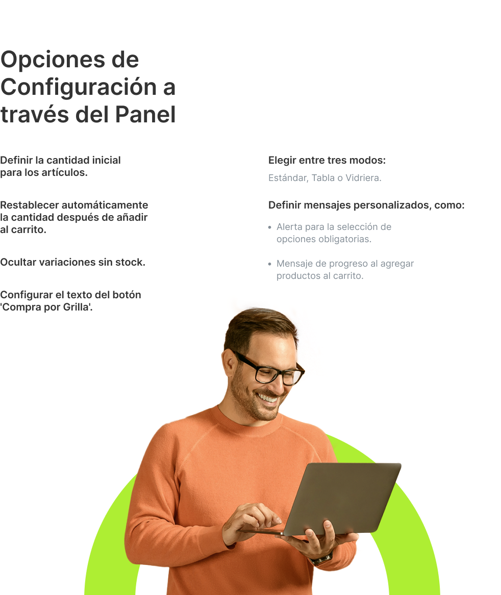 Opções de Configuração via Painel