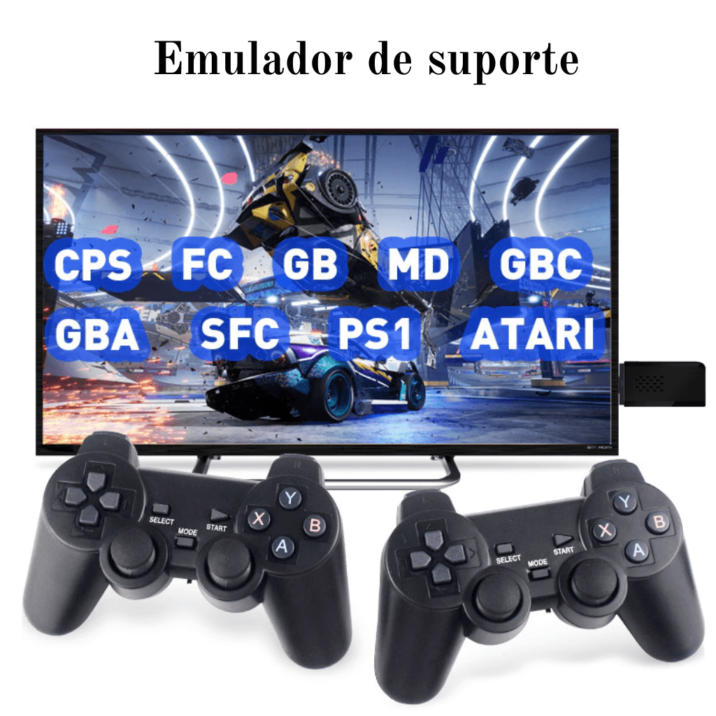 Vídeo Game Stick Retrô Controle Sem Fio HDMI 3500 Jogos