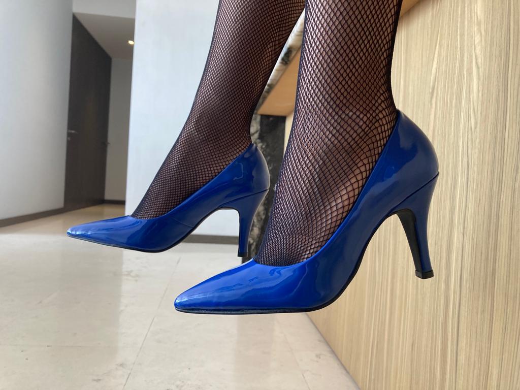 Stiletto Azul Charol Azul Rey