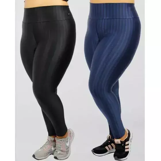 CALÇA LEGGING 3D POLIAMIDA CÓS ALTO PLUS SIZE CIRRE FITNESS