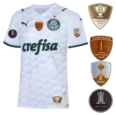 Nova Camisa Palmeiras 2 Branca com patch libertadores e todos patrocín -  021 Sport, Maior Variedade de Camisas de Futebol