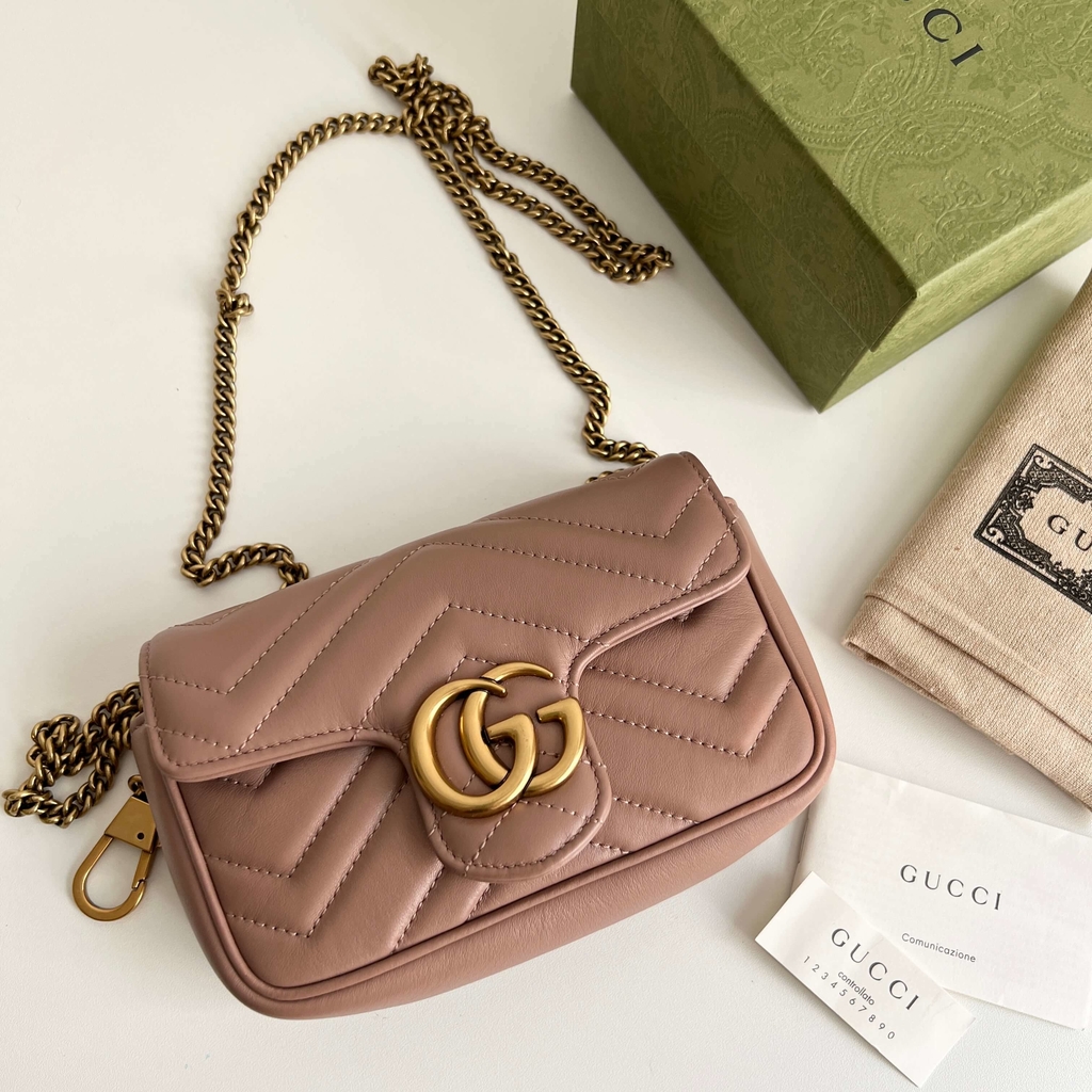 Bolsa Gucci Super Mini Rosa