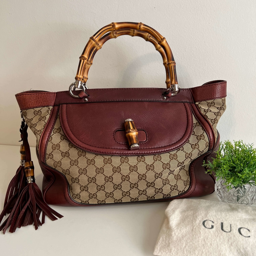 BOLSA GUCCI CALFSKIN 1955 MONOGRAM MARROM