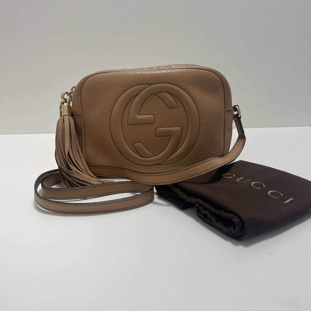 Bolsa Tiracolo Gucci Soho Disco Bege Original - ABSD5