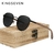 Óculos de sol redondo de madeira / uv400 - Compra Perfeita
