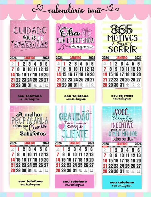 Modelo de calendário 2024