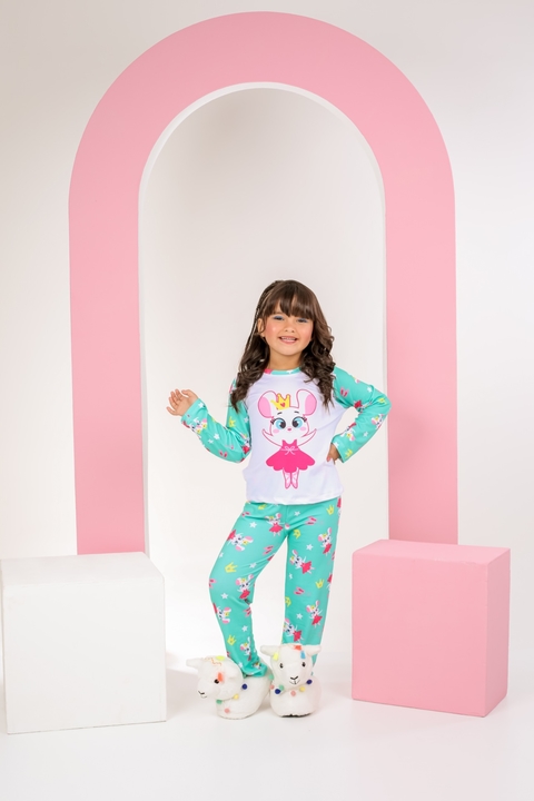 PIJAMA INFANTIL MANGA LONGA E CALÇA ROBLOX MENINA