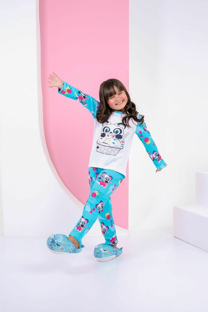 Roblox-Pijama impresso de desenho animado infantil, calça de manga