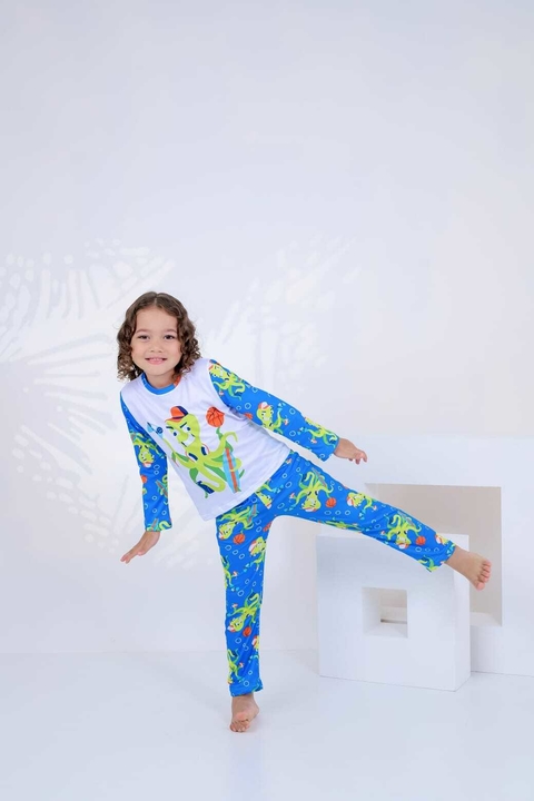 Roblox-Pijama impresso de desenho animado infantil, calça de manga