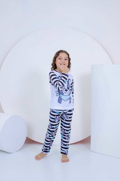 PIJAMA INFANTIL MANGA LONGA E CALÇA ROBLOX MENINA