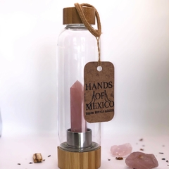Botella de Agua Con Cristal Energético De Cuarzo Bambú - comprar en línea