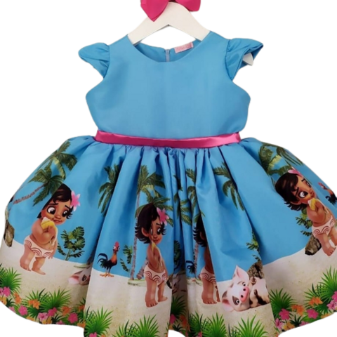 Vestido Infantil Temático Moana Baby Roupa/Fantasia