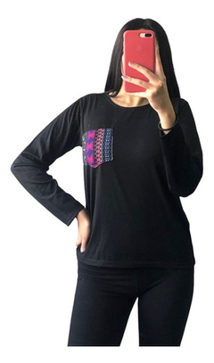 Remera Manga Larga Mujer Modal Con Lycra Bolsillo (pijama)