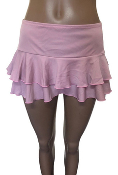 Pollera Mini Doble Volado Jersey Set Mujer - comprar online