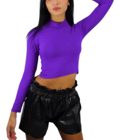 Top Crop Media Polera Manga Larga Morley Viscosa