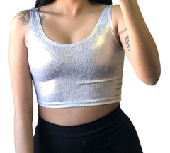 Top Musculosa Cuerina Reptil Mujer